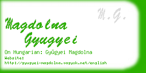 magdolna gyugyei business card